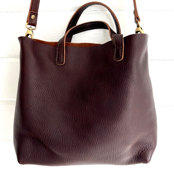 PORTLAND LEATHER GOODS Medium Crossbody Tote in Coldbrew Pebbled Leather - Picture 6 of 16